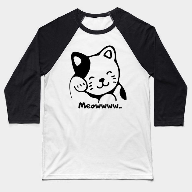 Cute kitty Baseball T-Shirt by Asafee's store